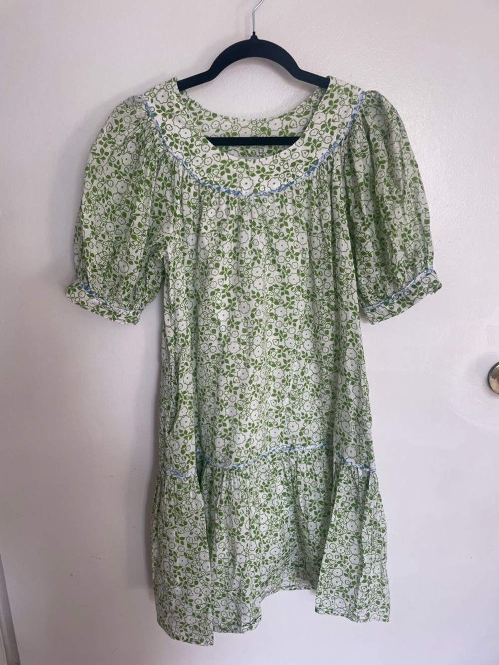 Olivia James Green Floral Puff Sleeve Sundress XS